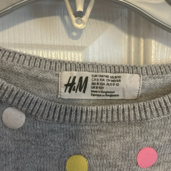 H&M Polka Dot Long Sleeve Top 8-10 Years Old - Picture 2 of 6